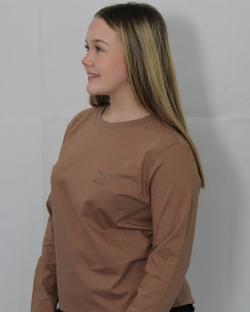 Cappucino Strass klein ZP Éclat Petit – Longsleeve mit Strass