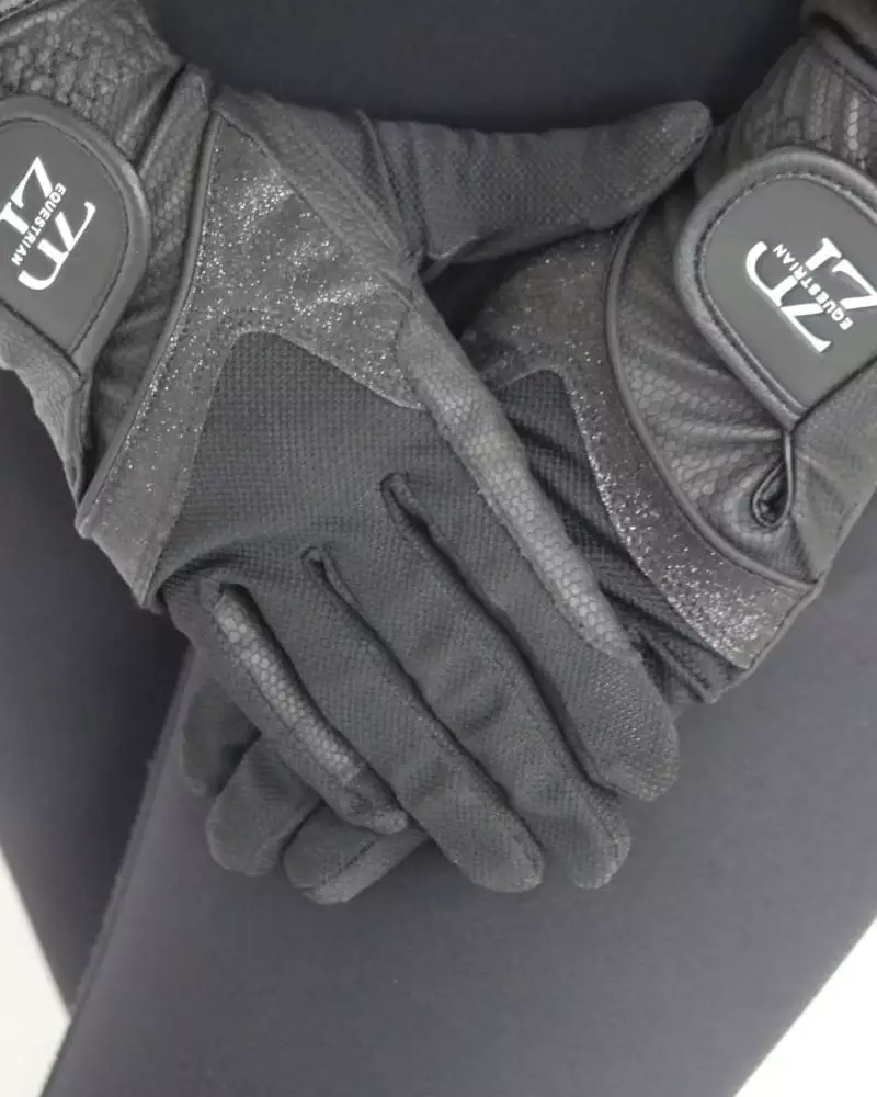 ZP Gloves "Black Glitter" EQUESTRIAN